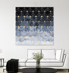 Blue hexagons and diamonds by Elisabeth Fredriksson on GIANT ART - blue digital painting