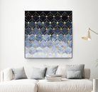 Blue hexagons and diamonds by Elisabeth Fredriksson on GIANT ART - blue digital painting