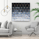 Blue hexagons and diamonds by Elisabeth Fredriksson on GIANT ART - blue digital painting