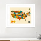 United States Map by Jazzberry Blue on GIANT ART - white vector illustration