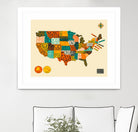 United States Map by Jazzberry Blue on GIANT ART - white vector illustration