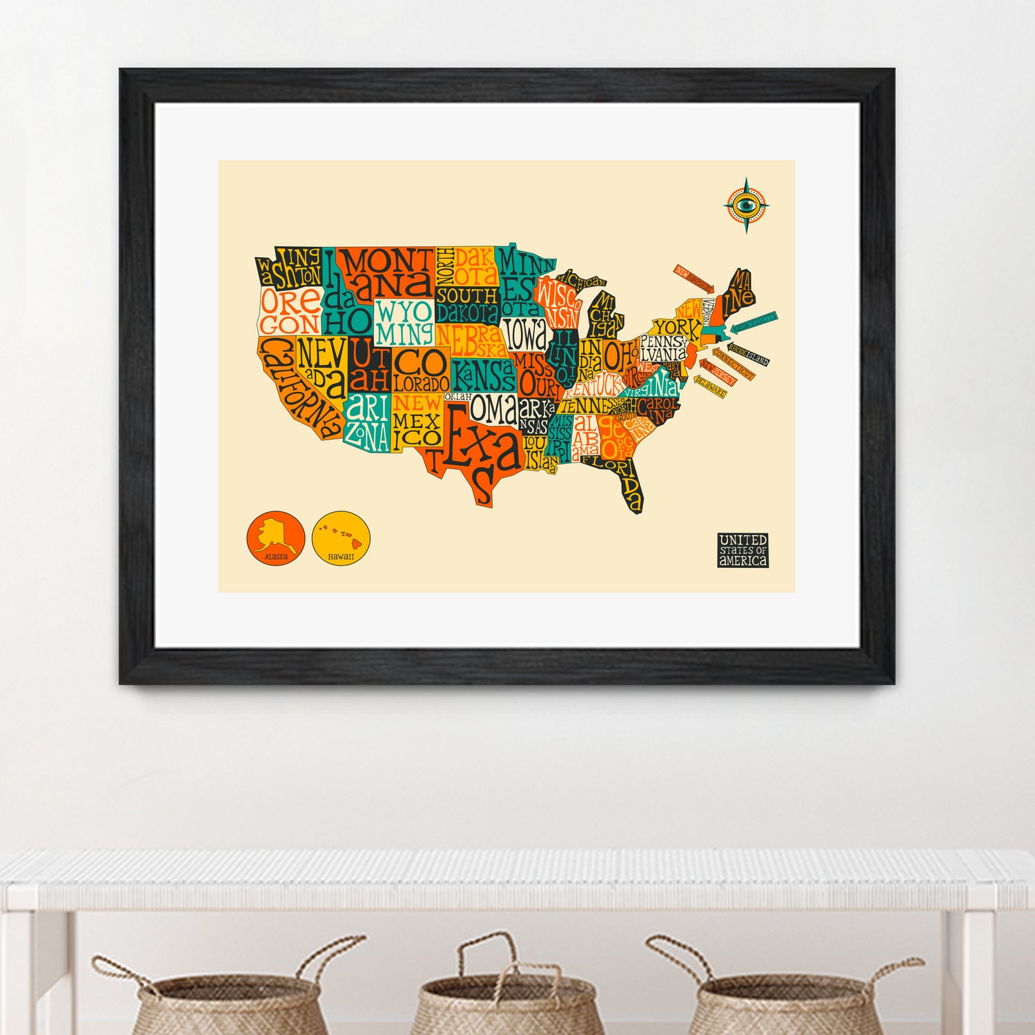 United States Map by Jazzberry Blue on GIANT ART - white vector illustration