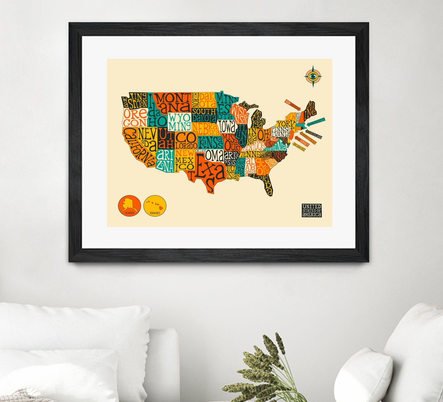 United States Map by Jazzberry Blue on GIANT ART - white vector illustration