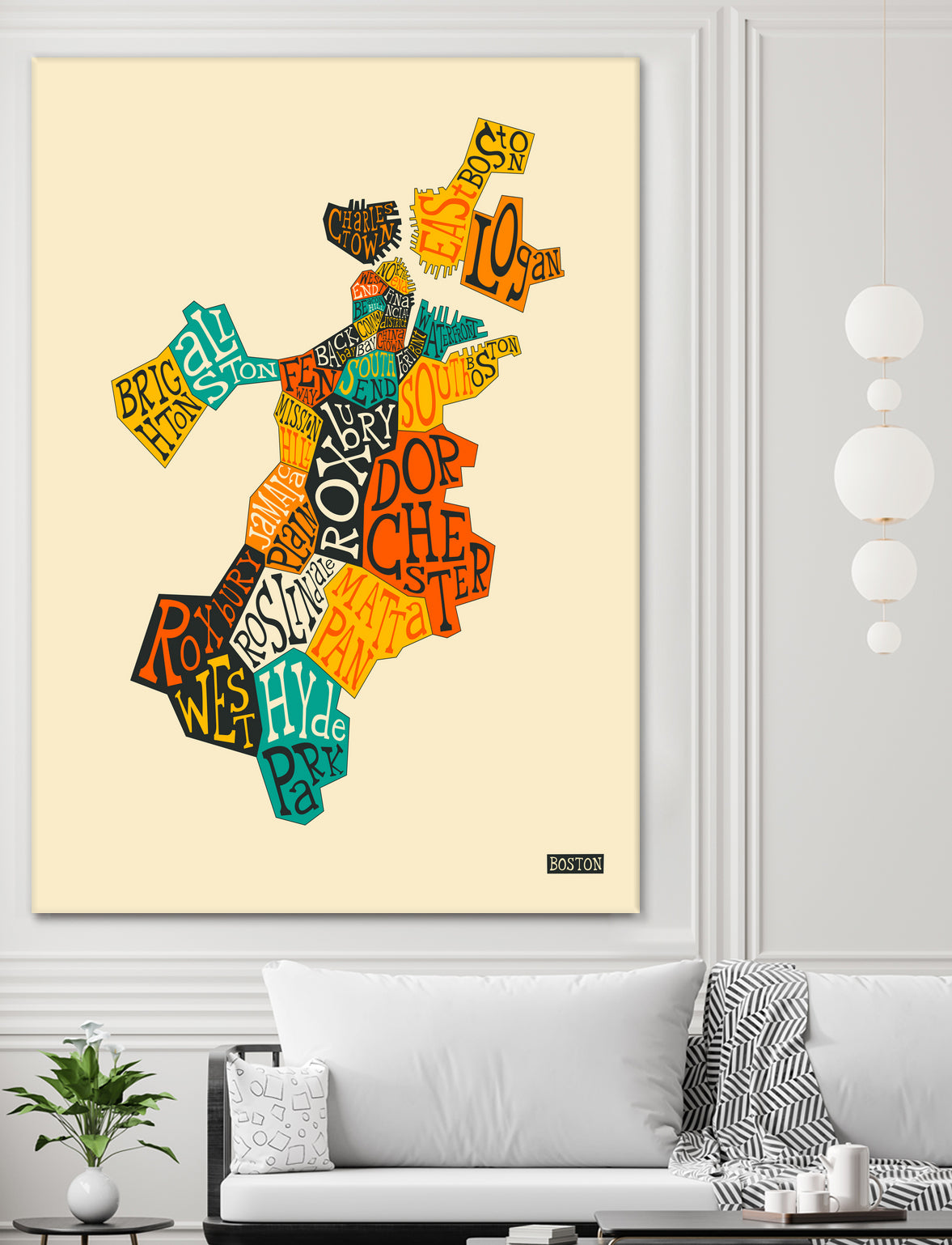 Boston Neighborhoods by Jazzberry Blue on GIANT ART - red vector illustration