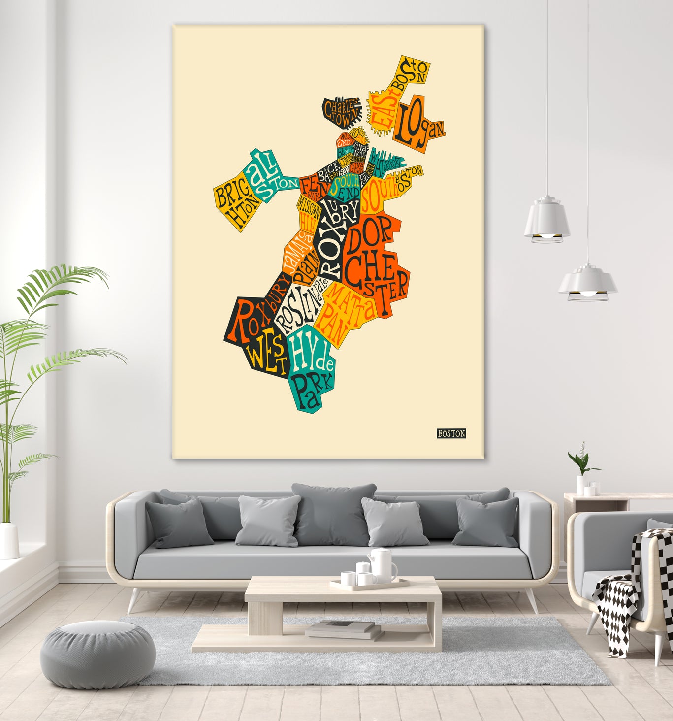 Boston Neighborhoods by Jazzberry Blue on GIANT ART - red vector illustration