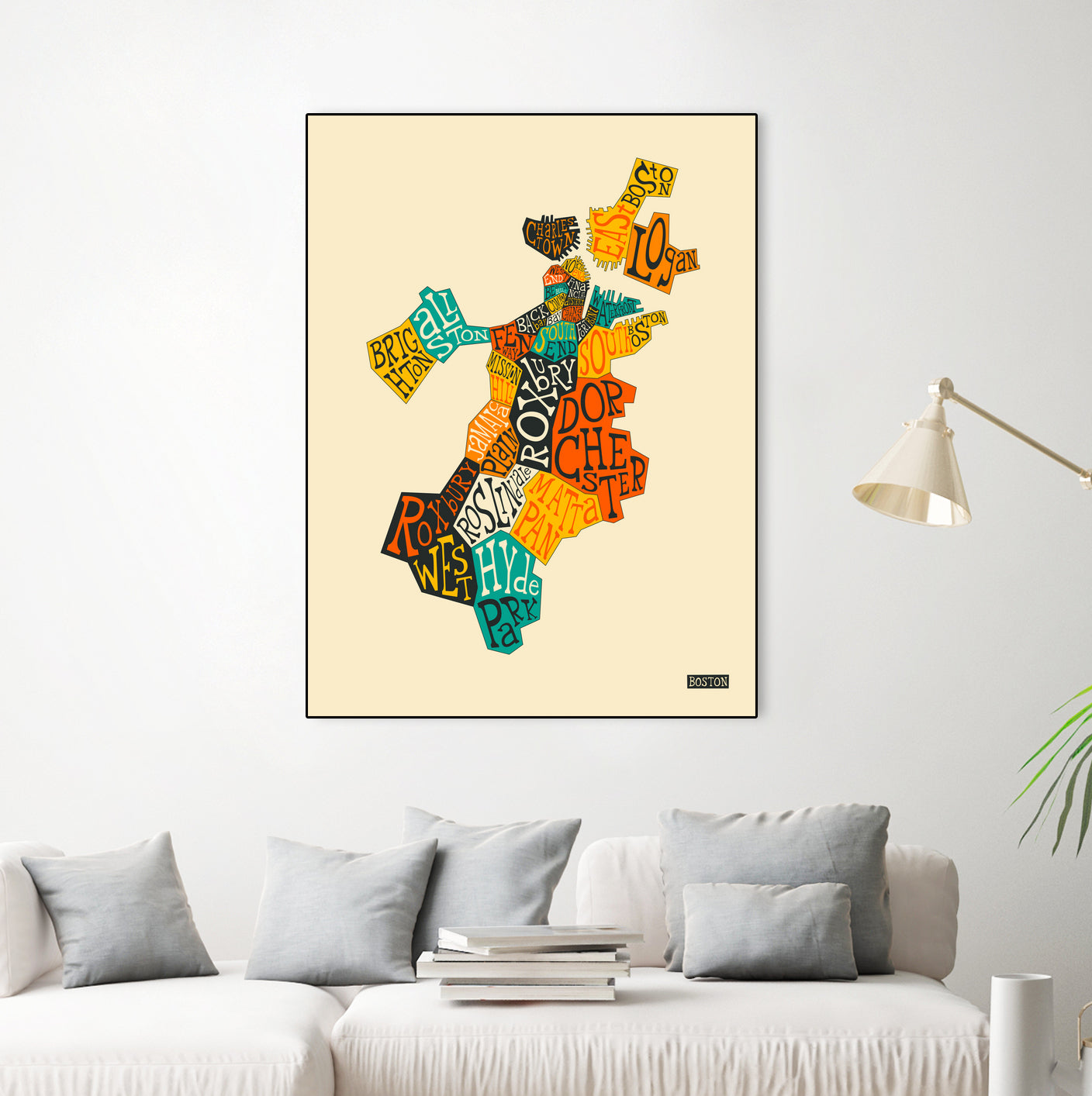 Boston Neighborhoods by Jazzberry Blue on GIANT ART - red vector illustration