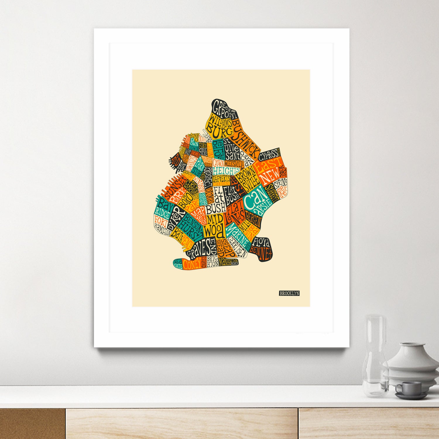 Brooklyn Neighborhoods by Jazzberry Blue on GIANT ART - white vector illustration