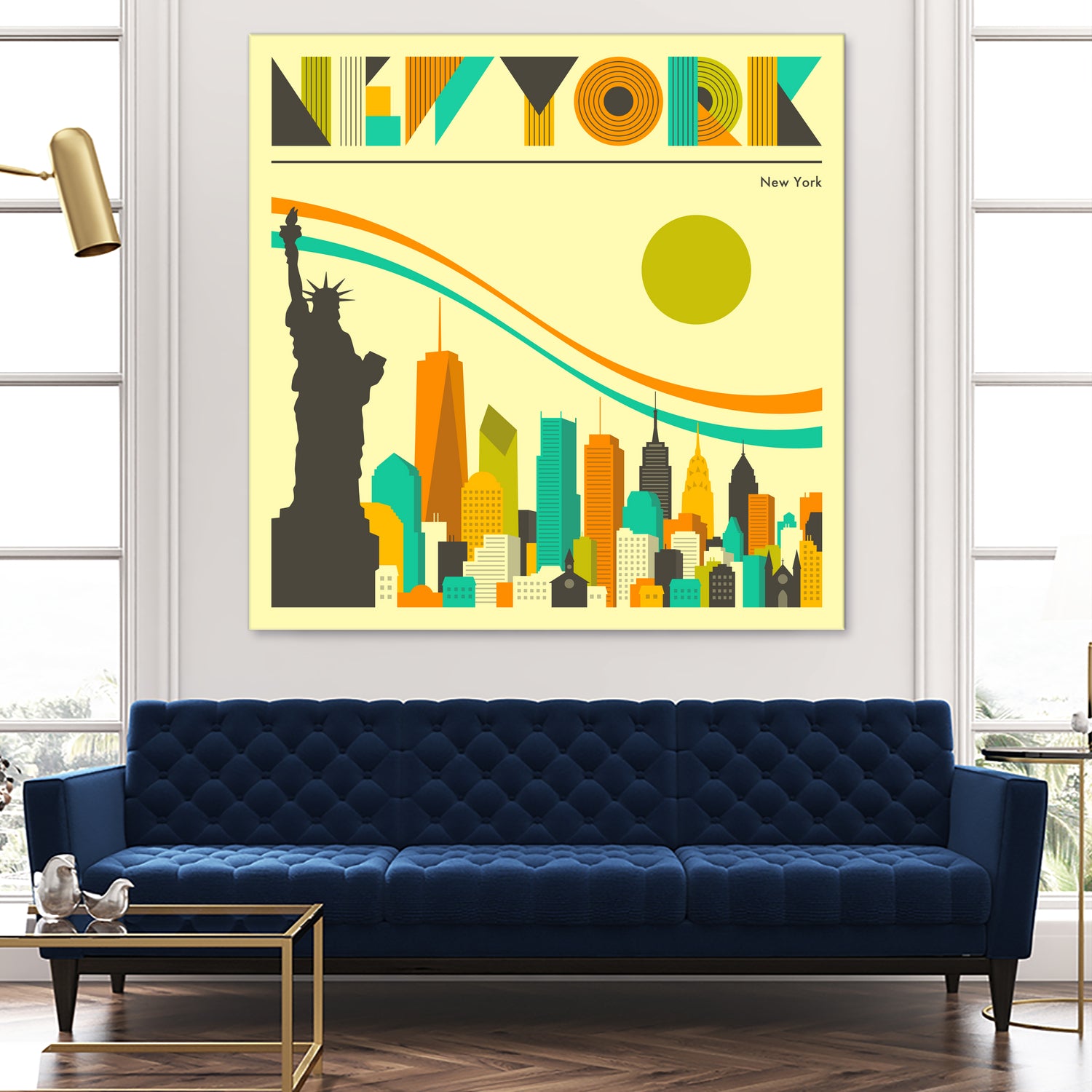 New York Skyline by Jazzberry Blue on GIANT ART - orange vector illustration