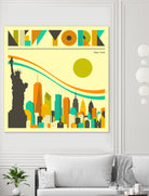 New York Skyline by Jazzberry Blue on GIANT ART - orange vector illustration