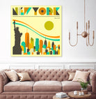 New York Skyline by Jazzberry Blue on GIANT ART - orange vector illustration