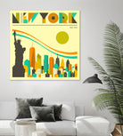 New York Skyline by Jazzberry Blue on GIANT ART - orange vector illustration