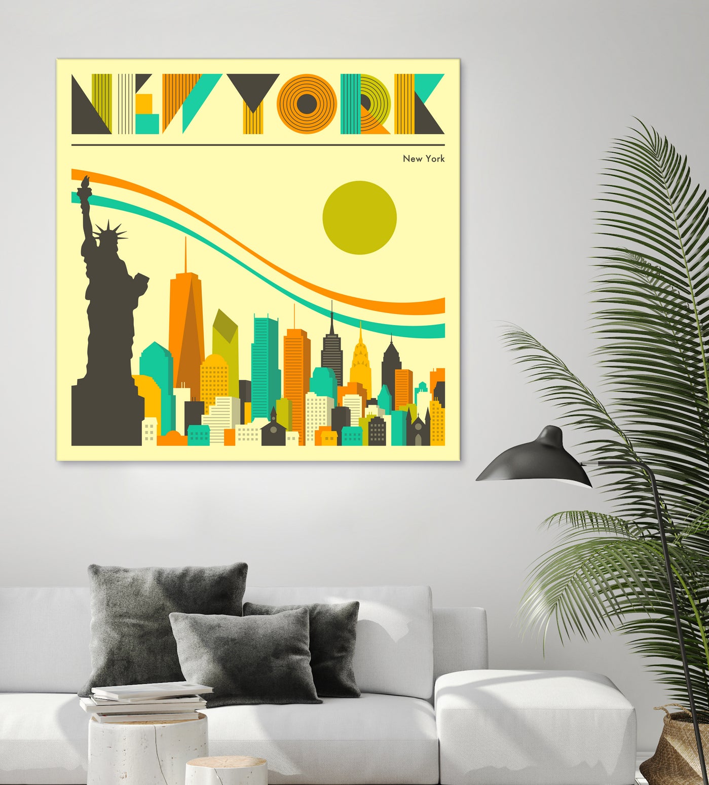 New York Skyline by Jazzberry Blue on GIANT ART - orange vector illustration