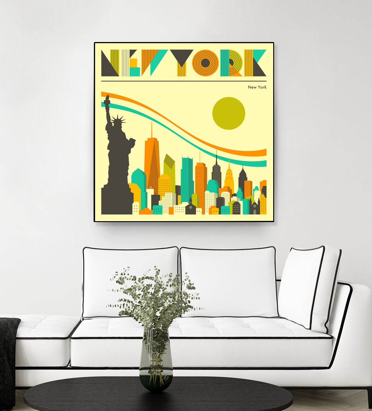 New York Skyline by Jazzberry Blue on GIANT ART - orange vector illustration