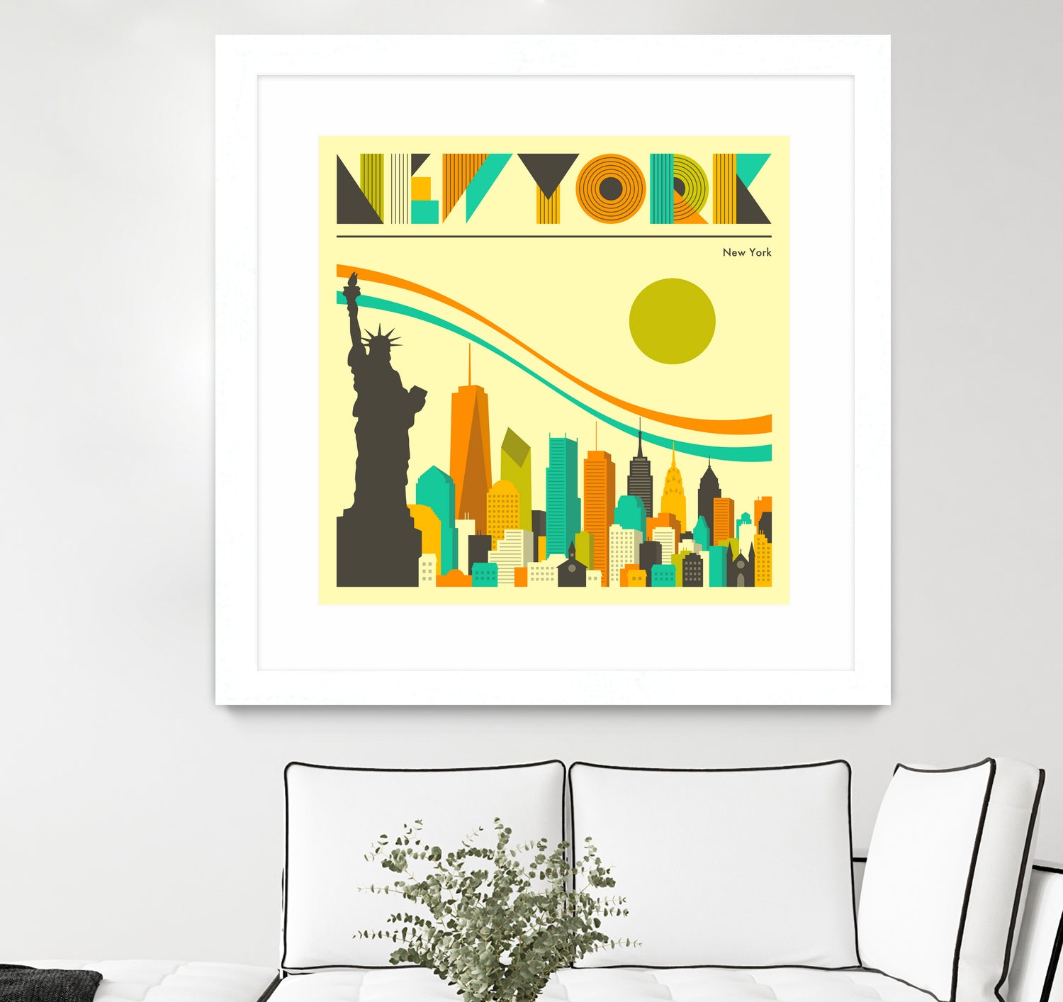 New York Skyline by Jazzberry Blue on GIANT ART - orange vector illustration