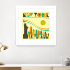 New York Skyline by Jazzberry Blue on GIANT ART - orange vector illustration