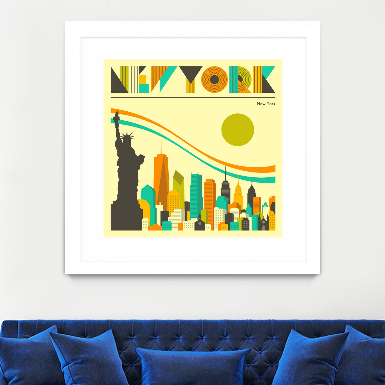 New York Skyline by Jazzberry Blue on GIANT ART - orange vector illustration