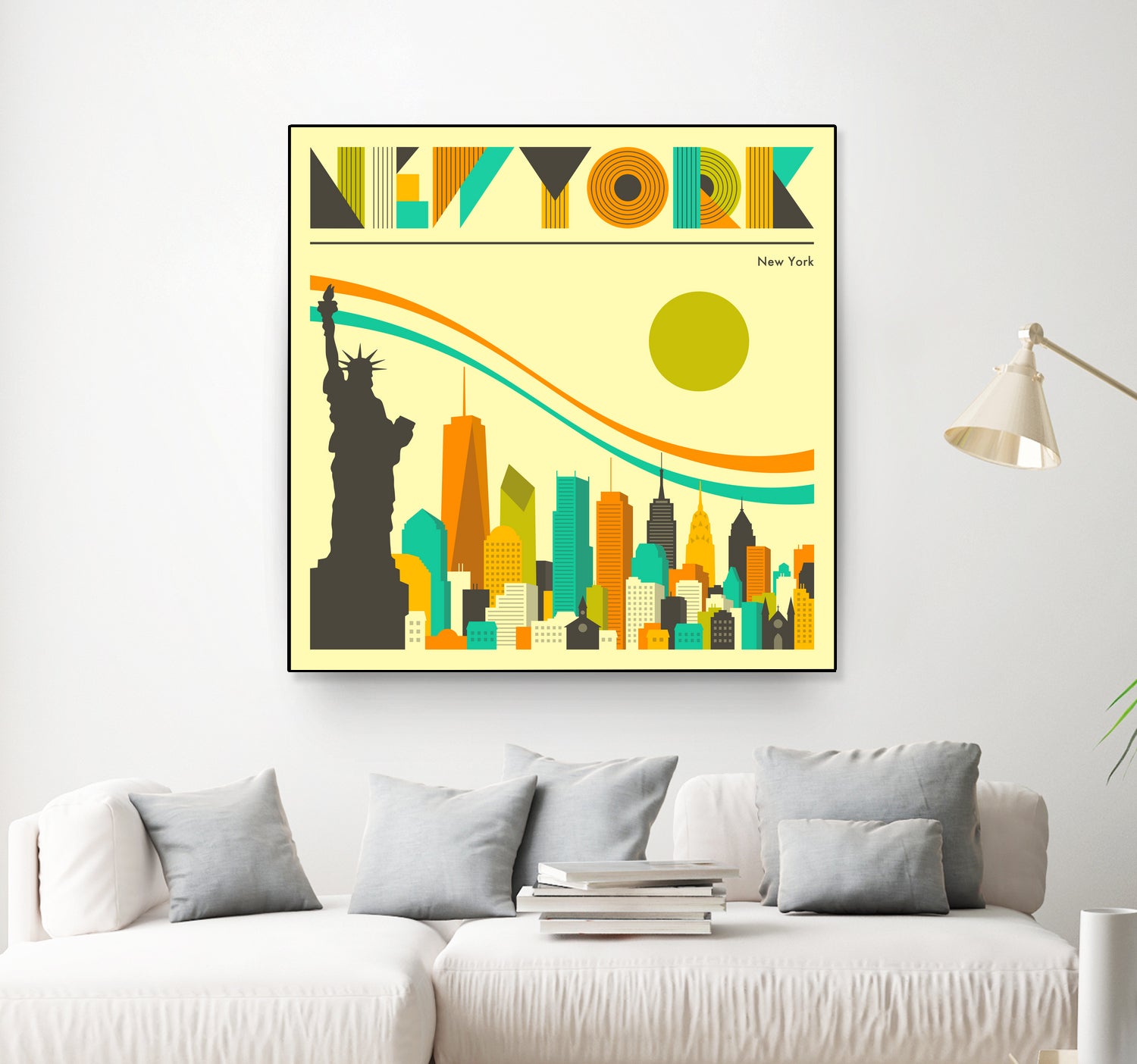 New York Skyline by Jazzberry Blue on GIANT ART - orange vector illustration