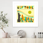 New York Skyline by Jazzberry Blue on GIANT ART - orange vector illustration