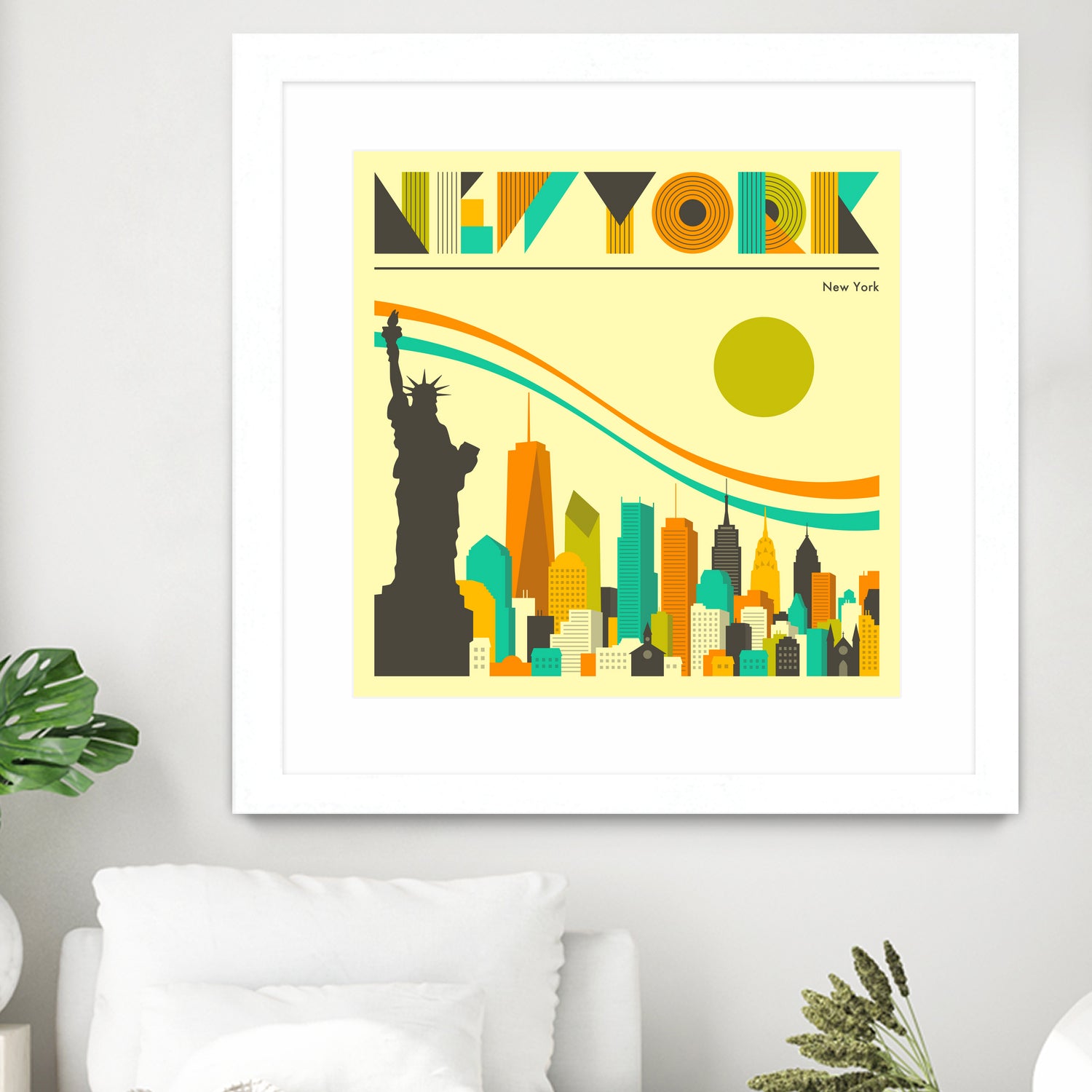 New York Skyline by Jazzberry Blue on GIANT ART - orange vector illustration