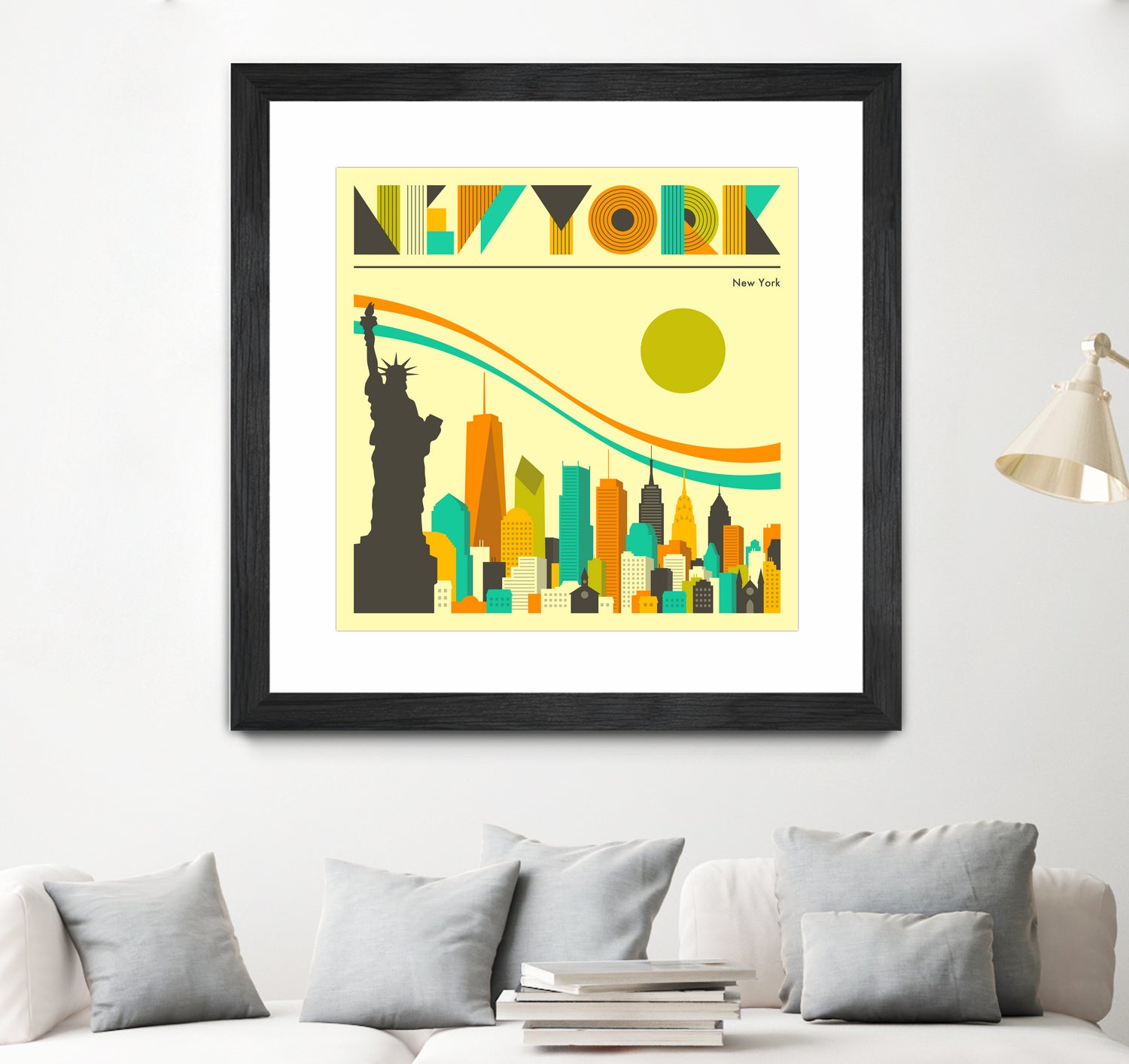 New York Skyline by Jazzberry Blue on GIANT ART - orange vector illustration