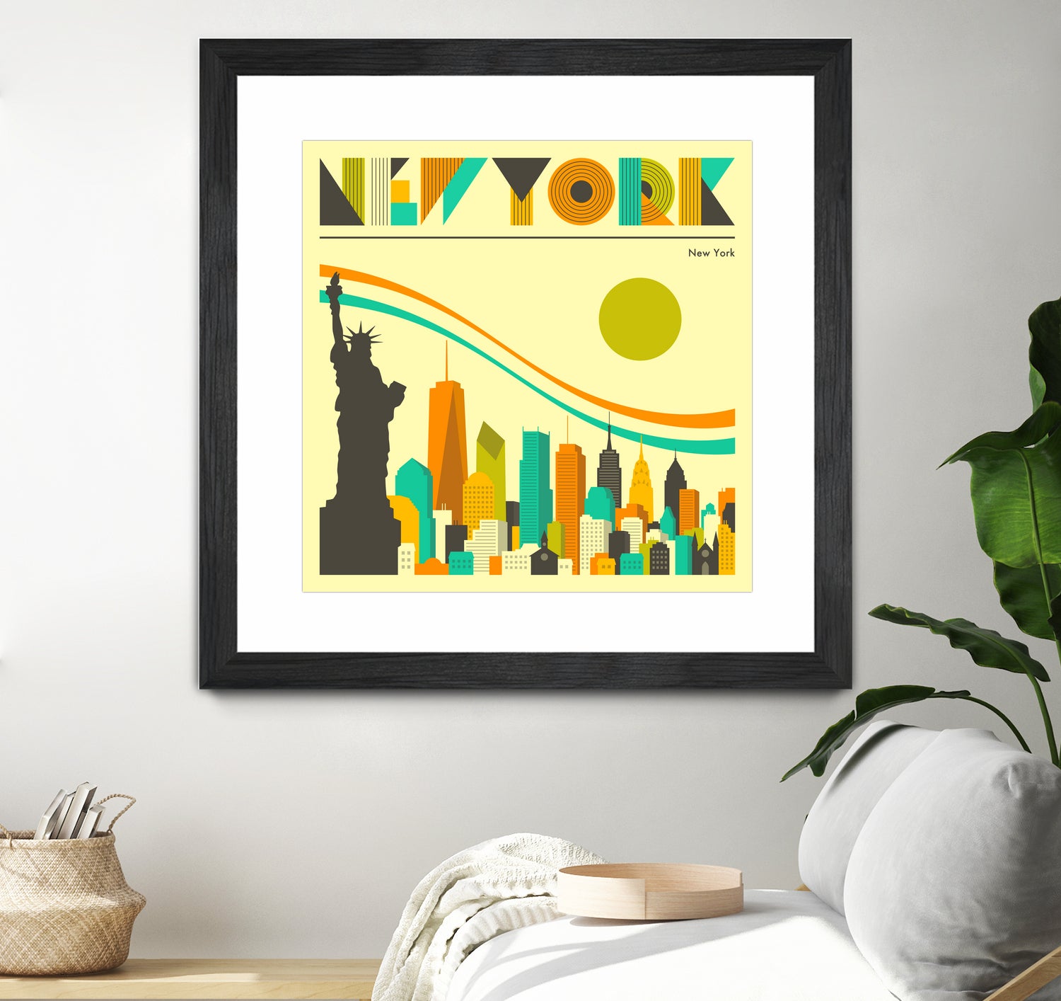 New York Skyline by Jazzberry Blue on GIANT ART - orange vector illustration