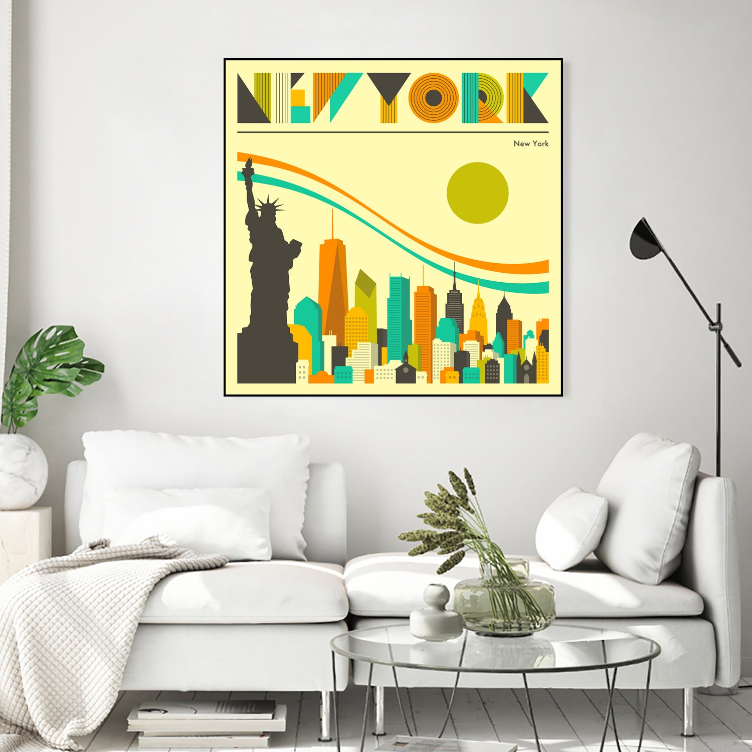 New York Skyline by Jazzberry Blue on GIANT ART - orange vector illustration