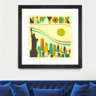 New York Skyline by Jazzberry Blue on GIANT ART - orange vector illustration