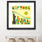 New York Skyline by Jazzberry Blue on GIANT ART - orange vector illustration