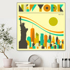 New York Skyline by Jazzberry Blue on GIANT ART - orange vector illustration