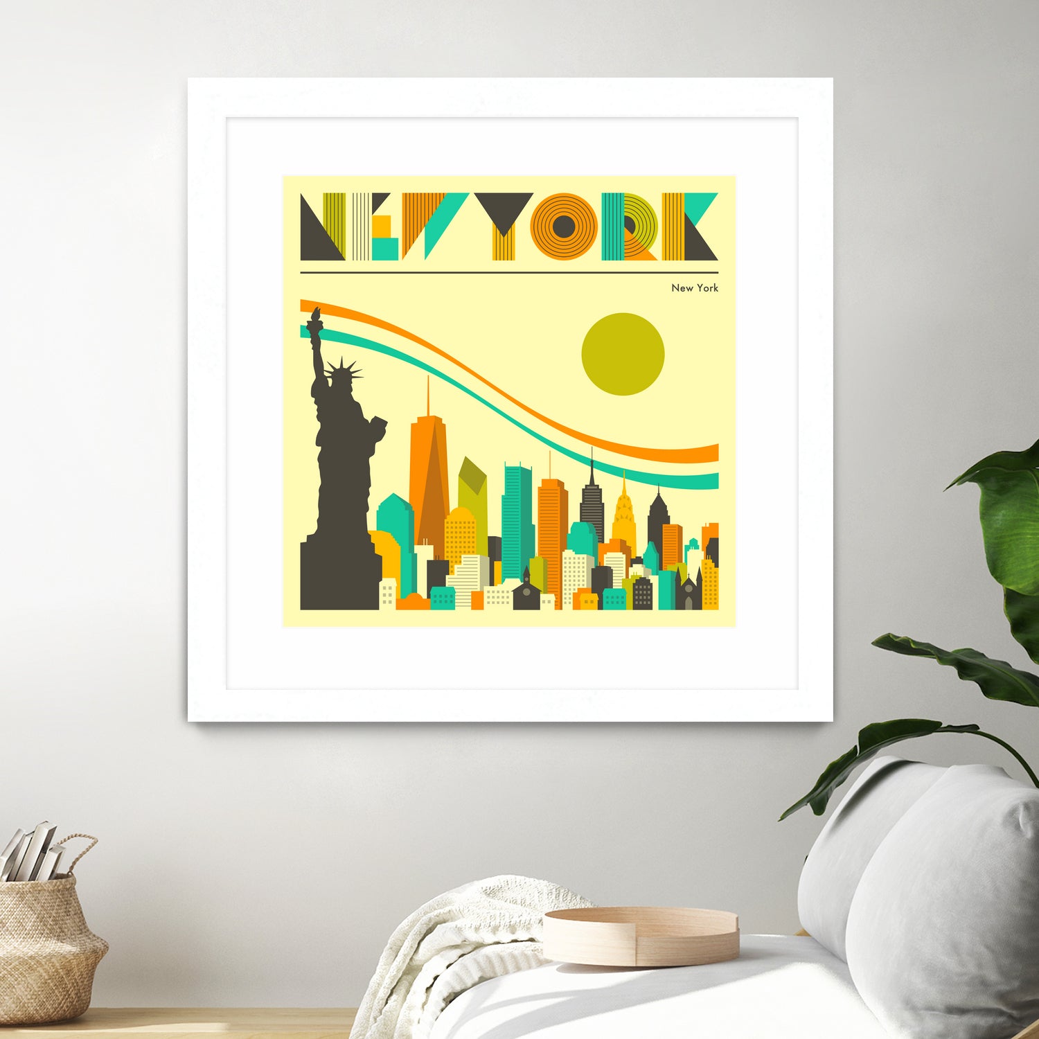 New York Skyline by Jazzberry Blue on GIANT ART - orange vector illustration