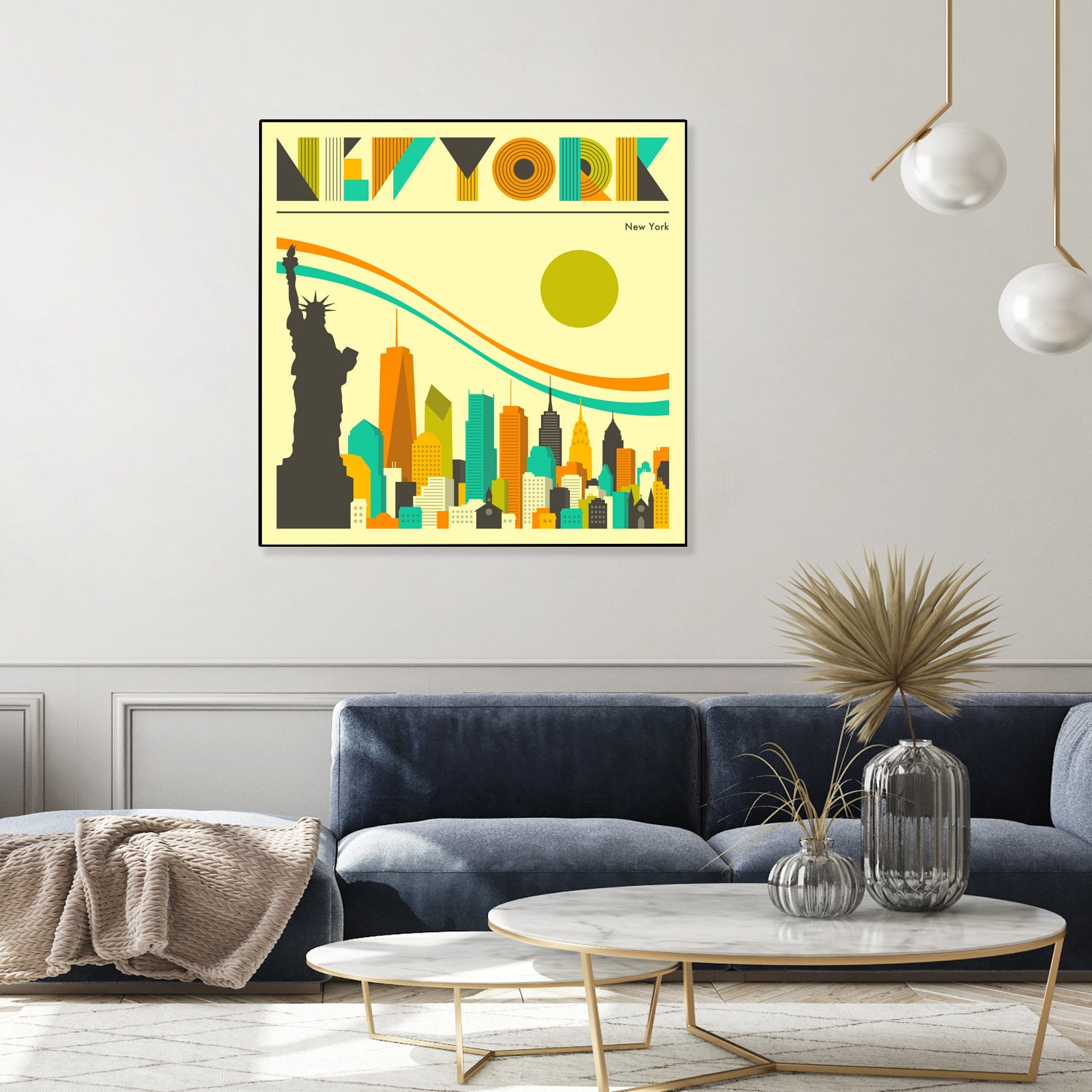 New York Skyline by Jazzberry Blue on GIANT ART - orange vector illustration