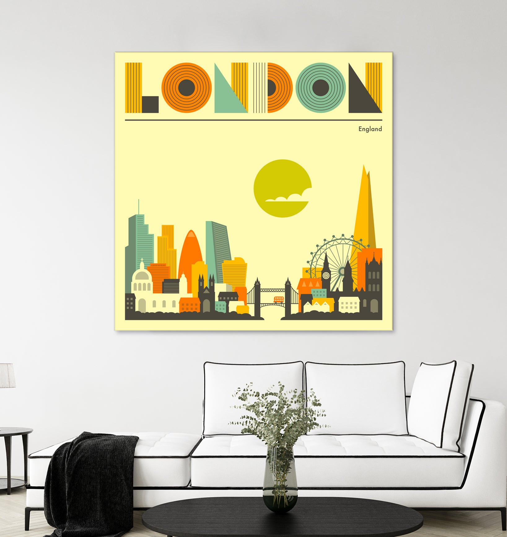 London Skyline by Jazzberry Blue on GIANT ART - yellow vector illustration