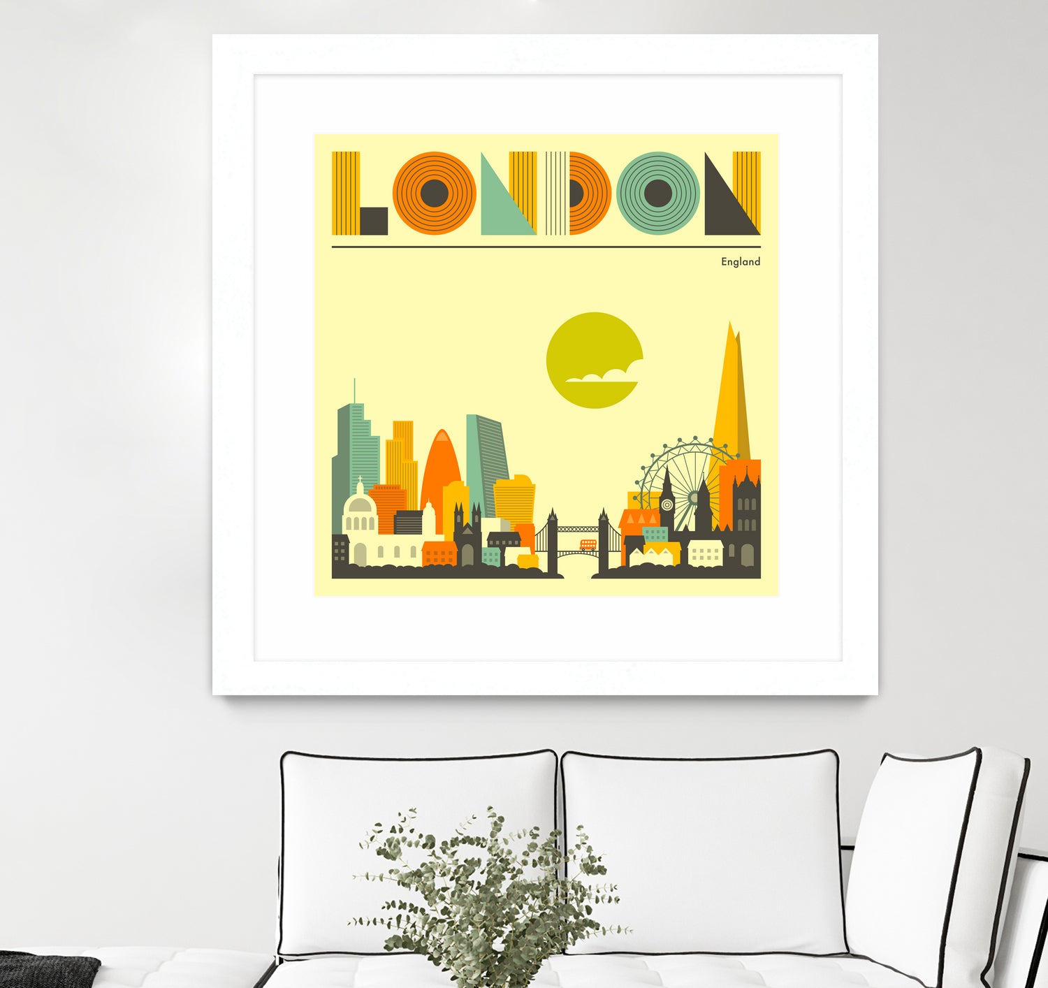 London Skyline by Jazzberry Blue on GIANT ART - yellow vector illustration