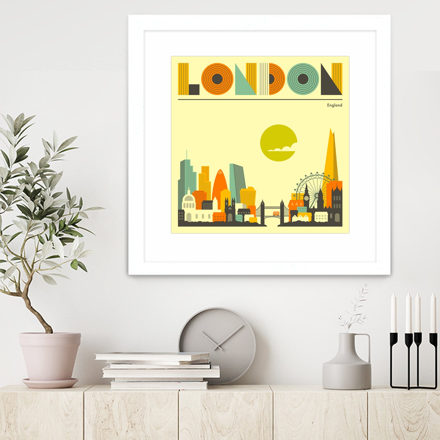 London Skyline by Jazzberry Blue on GIANT ART - yellow vector illustration