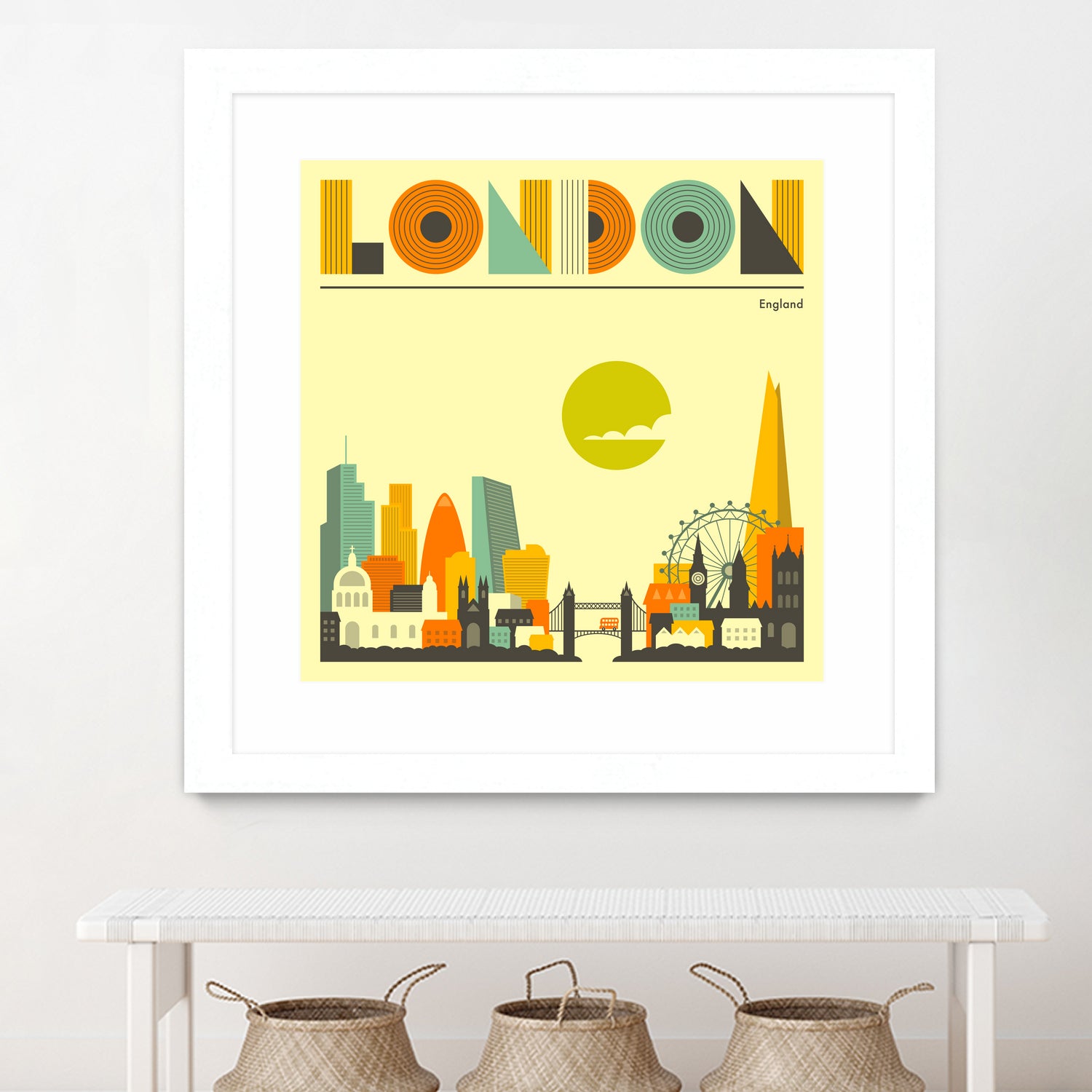 London Skyline by Jazzberry Blue on GIANT ART - yellow vector illustration