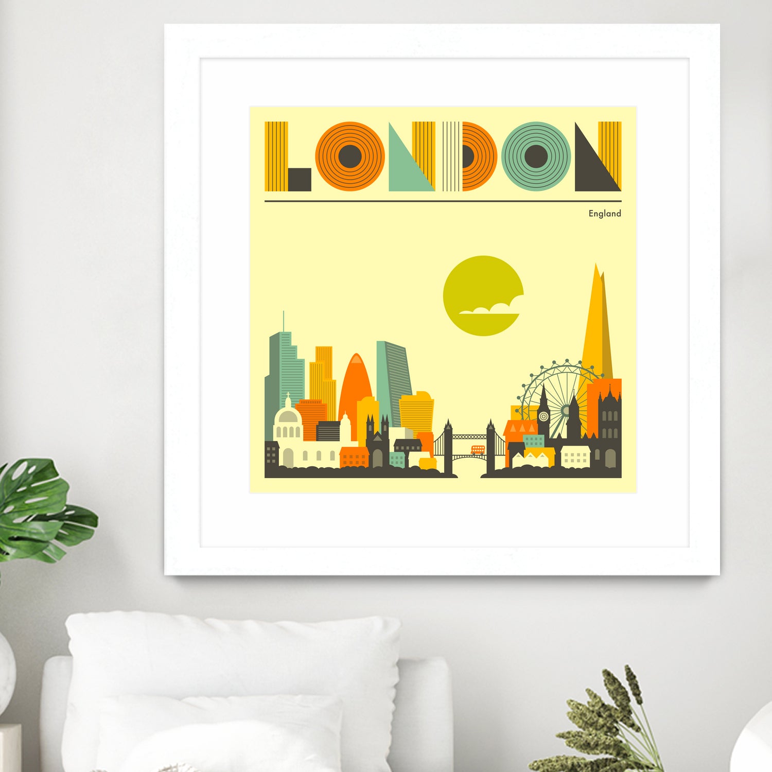 London Skyline by Jazzberry Blue on GIANT ART - yellow vector illustration