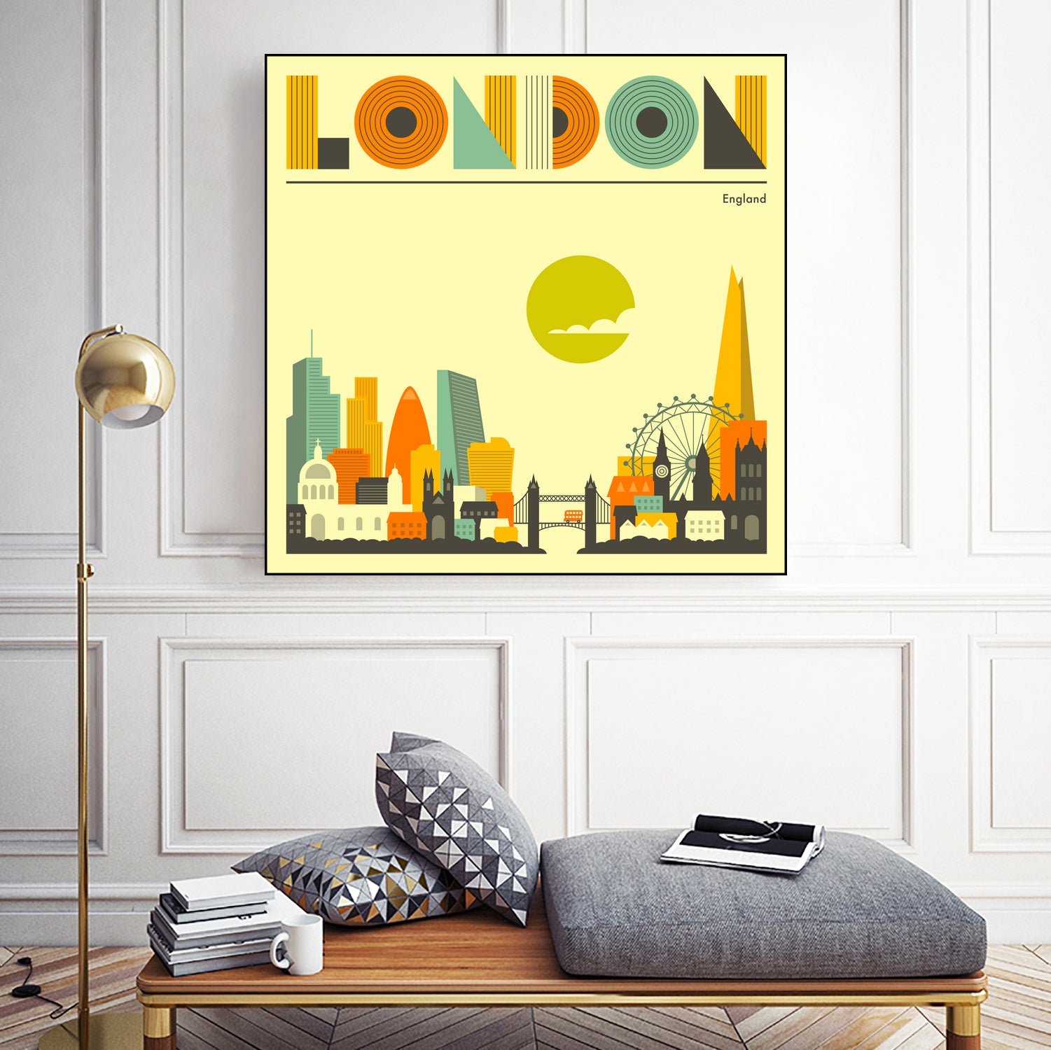 London Skyline by Jazzberry Blue on GIANT ART - yellow vector illustration