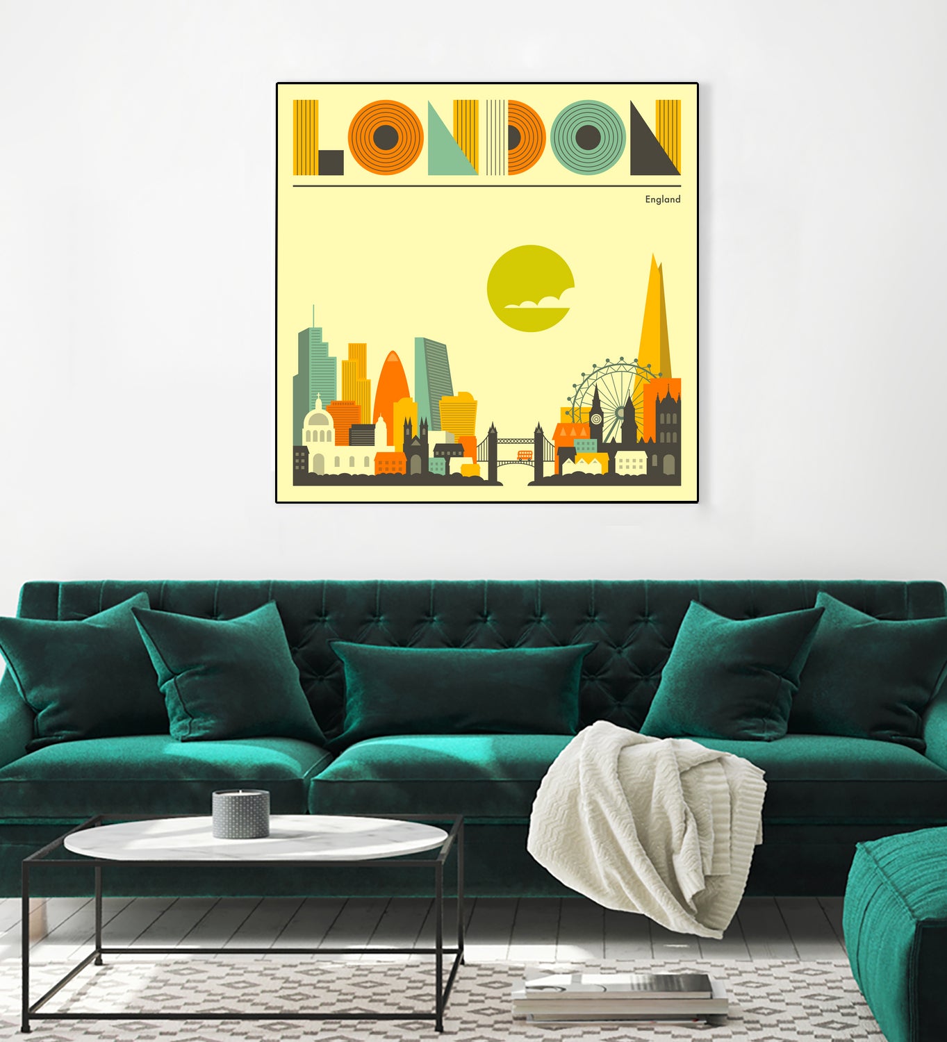 London Skyline by Jazzberry Blue on GIANT ART - yellow vector illustration