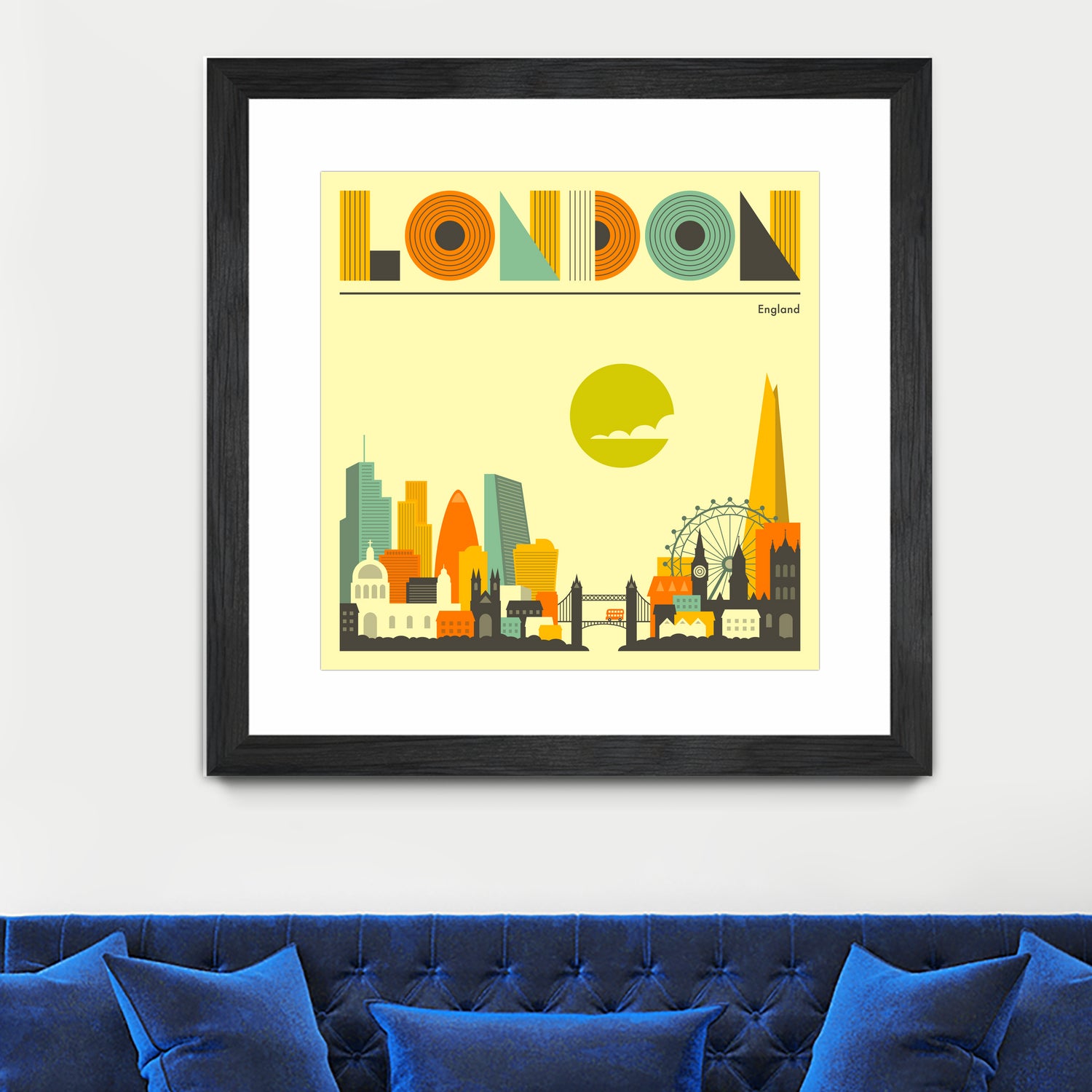 London Skyline by Jazzberry Blue on GIANT ART - yellow vector illustration