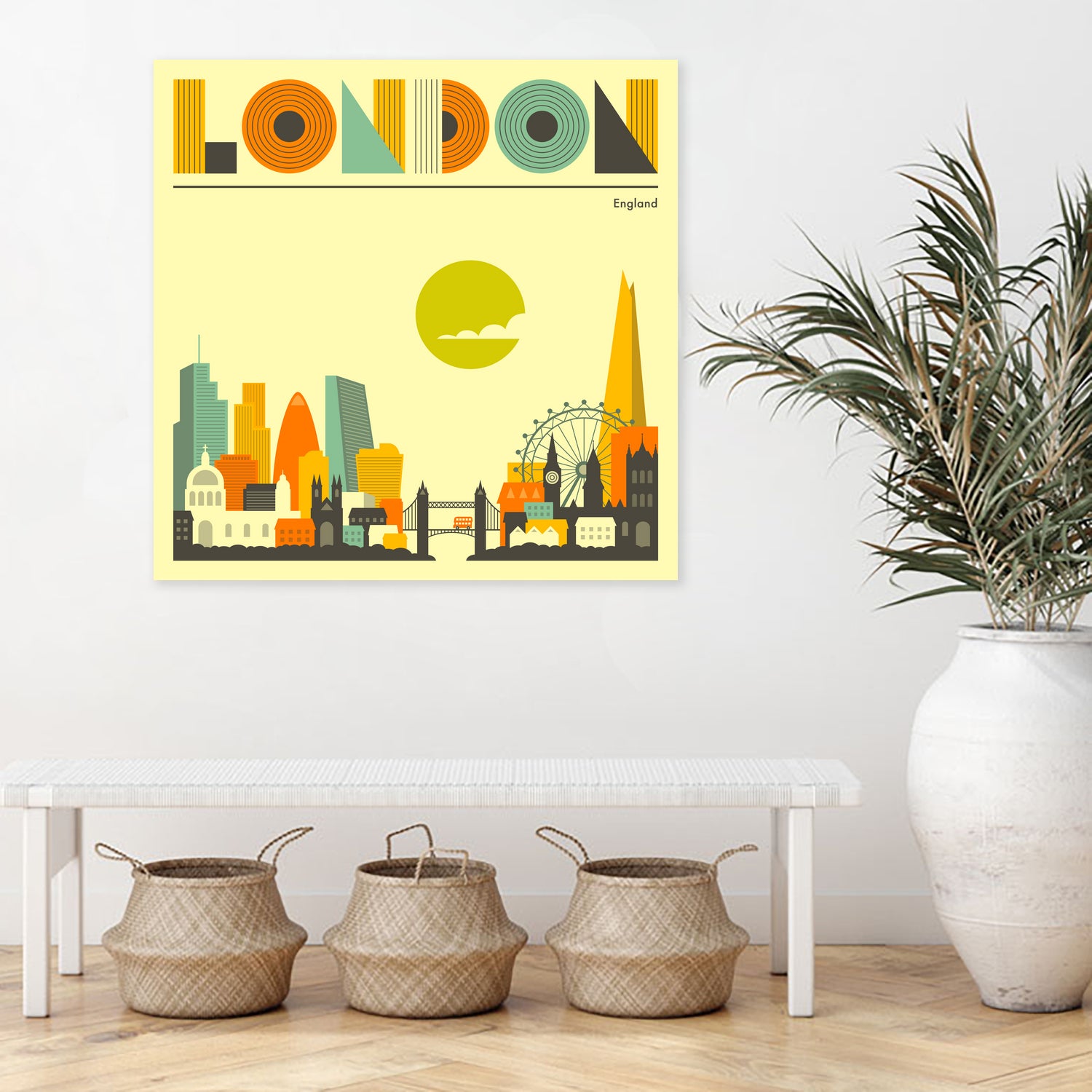 London Skyline by Jazzberry Blue on GIANT ART - yellow vector illustration