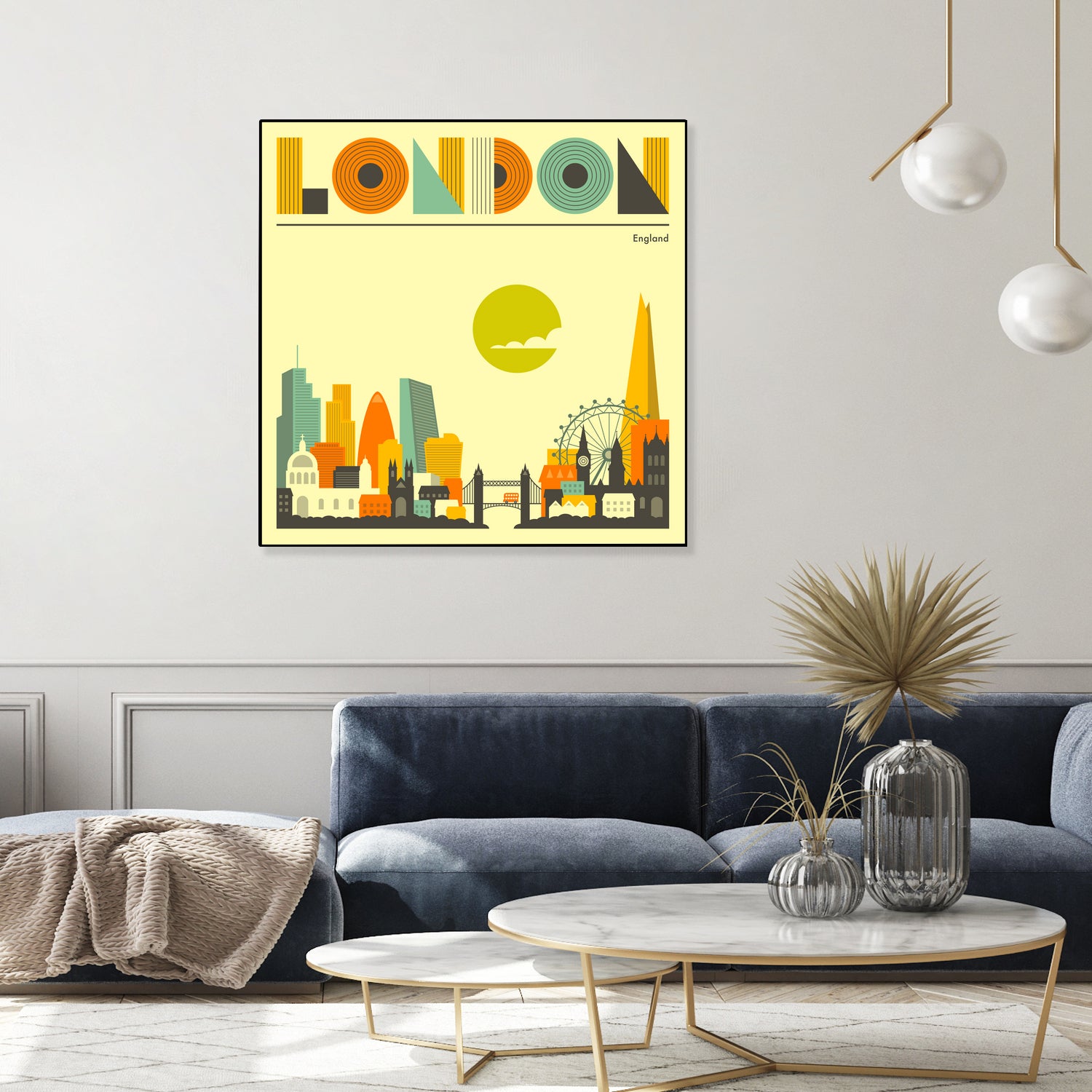 London Skyline by Jazzberry Blue on GIANT ART - yellow vector illustration