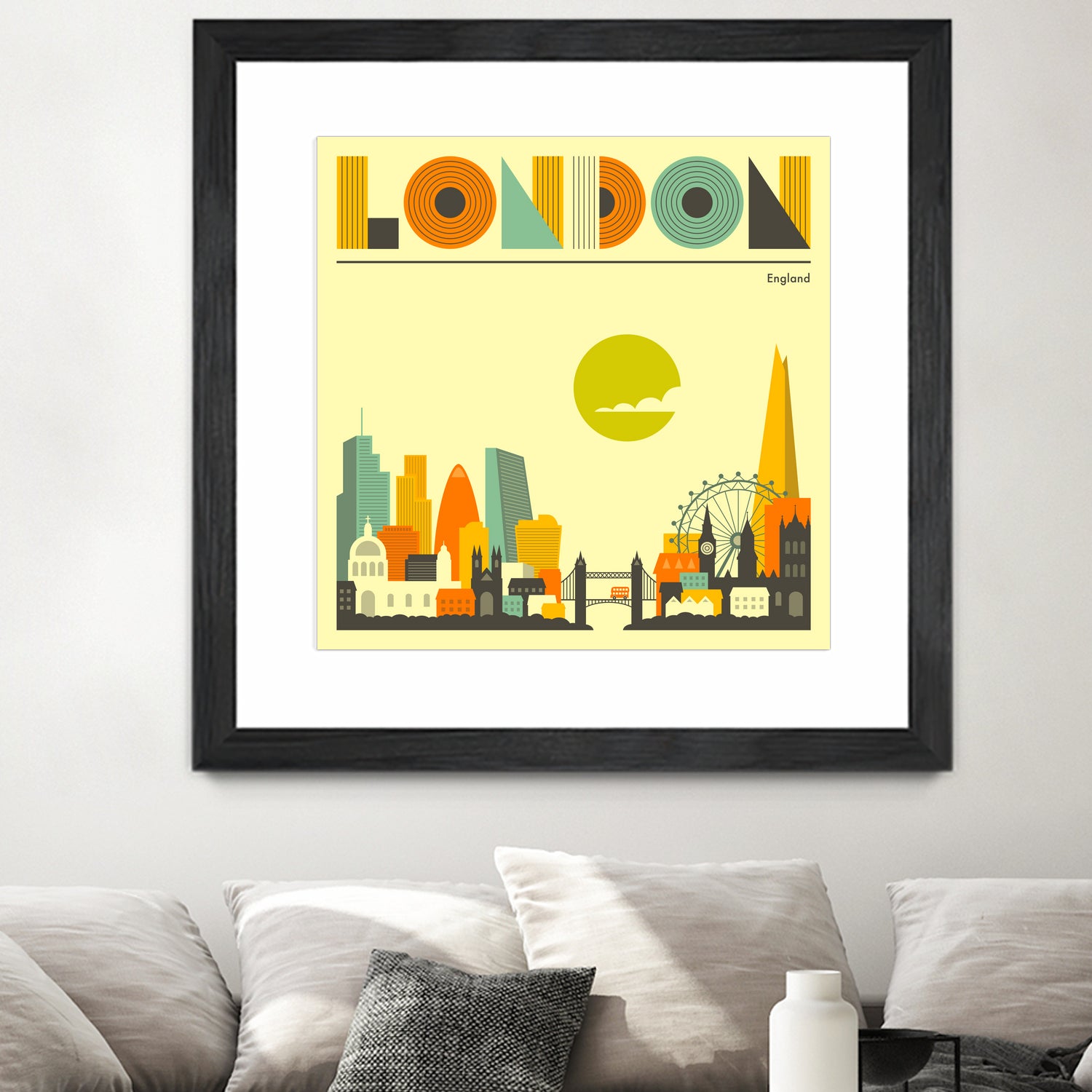 London Skyline by Jazzberry Blue on GIANT ART - yellow vector illustration