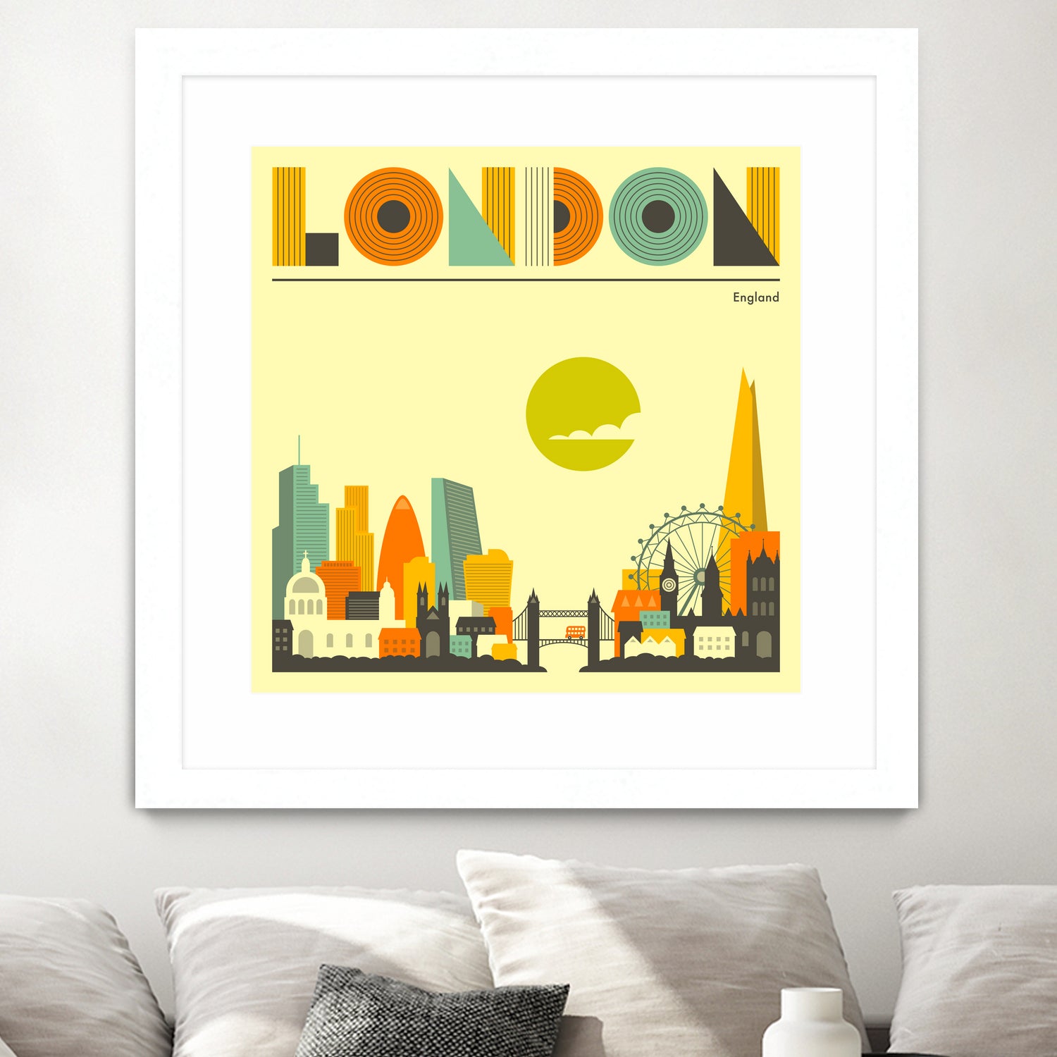 London Skyline by Jazzberry Blue on GIANT ART - yellow vector illustration