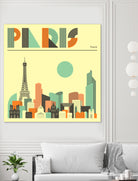 Paris Skyline by Jazzberry Blue on GIANT ART - pink vector illustration