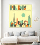 Paris Skyline by Jazzberry Blue on GIANT ART - pink vector illustration