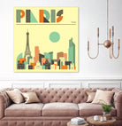 Paris Skyline by Jazzberry Blue on GIANT ART - pink vector illustration