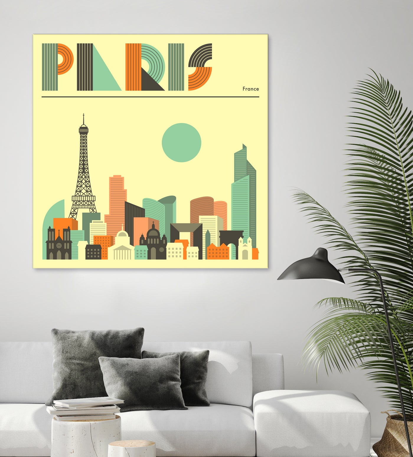 Paris Skyline by Jazzberry Blue on GIANT ART - pink vector illustration