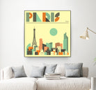 Paris Skyline by Jazzberry Blue on GIANT ART - pink vector illustration