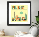 Paris Skyline by Jazzberry Blue on GIANT ART - pink vector illustration