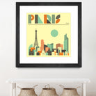 Paris Skyline by Jazzberry Blue on GIANT ART - pink vector illustration